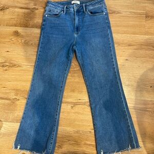 Just Black Denim The Frayed Crop Flare